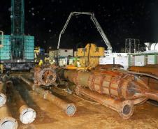 Obras noturnas na Ponte de Guaratuba 