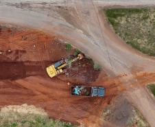 obras do novo viaduto de Lerroville