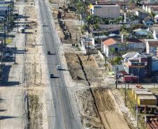 Obras da duplicação em concreto da PR-412 entre Matinhos e Pontal do Paraná