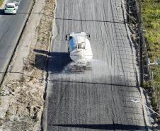 Obras da duplicação em concreto da PR-412 entre Matinhos e Pontal do Paraná