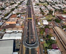 Imagem aérea do viaduto