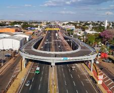 Imagem aérea do viaduto