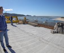 Governador Carlos Massa Ratinho Junior na obra da Ponte de Guaratuba.