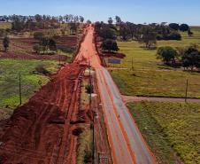 Obras na Avenida Paraná, que liga a cidade ao Porto de Maringá.