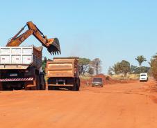 Obras na Avenida Paraná, que liga a cidade ao Porto de Maringá.