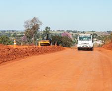 Obras na Avenida Paraná, que liga a cidade ao Porto de Maringá.