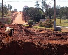 Obras na Avenida Paraná, que liga a cidade ao Porto de Maringá.