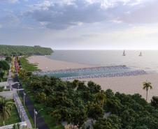 Projeto da engorda da praia de Guaratuba.