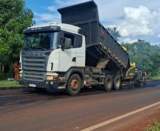  DER/PR realiza melhorias no pavimento de rodovia que dá acesso a Maravilha 