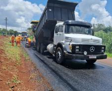  DER/PR realiza melhorias no pavimento de rodovia que dá acesso a Maravilha 