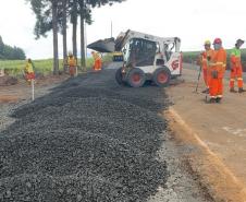 DER/PR faz melhorias no pavimento de trevo rodoviário em Candói