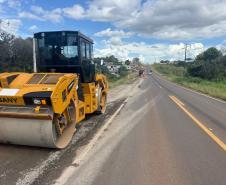 DER/PR recupera acostamentos da PR-170 no perímetro urbano de Pinhão