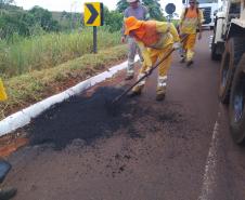 DER/PR começa a realizar melhorias no pavimento em rodovia entre Altônia e Iporã