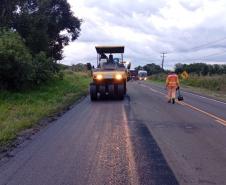 Rodovia de Foz do Jordão recebe melhorias na pista e nos acostamentos