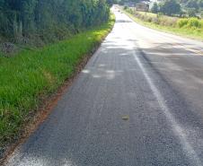 Rodovia de Foz do Jordão recebe melhorias na pista e nos acostamentos