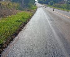 Rodovia de Foz do Jordão recebe melhorias na pista e nos acostamentos