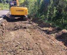 Rodovia de Foz do Jordão recebe melhorias na pista e nos acostamentos