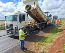 DER/PR recupera PR-218 entre Santo Antônio do Paraíso e São Sebastião da Amoreira