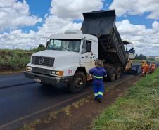 DER/PR recupera PR-218 entre Santo Antônio do Paraíso e São Sebastião da Amoreira