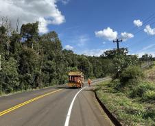 PR-662: rodovia de Foz do Jordão recebe nova sinalização horizontal definitiva