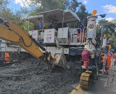 Obra de concreto em rodovias entre Nova Tebas e Pitanga avança em terraplenagem