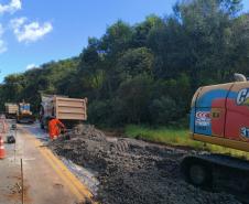Obra de concreto em rodovias entre Nova Tebas e Pitanga avança em terraplenagem
