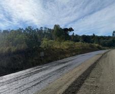No 3° mês, pavimentação da rodovia entre Imbaú e Reserva chega a 7,5% de execução