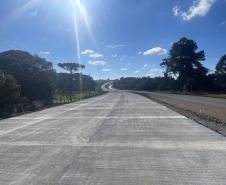 Obras de duplicação em concreto da PRC-466 entre Turvo e Palmeirinha ultrapassam 45%