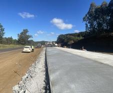 Obras de duplicação em concreto da PRC-466 entre Turvo e Palmeirinha ultrapassam 45%