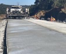 Obras de duplicação em concreto da PRC-466 entre Turvo e Palmeirinha ultrapassam 45%