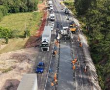 Em Palmeira, viaduto que integra obra de restauração em concreto da PR-151 está na fase final