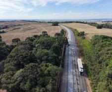 Em Palmeira, viaduto que integra obra de restauração em concreto da PR-151 está na fase final