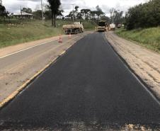 Serviços de conservação na PR-170 em Pinhão