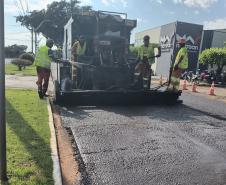 DER/PR realiza conservação do pavimento de rodovia em Terra Rica