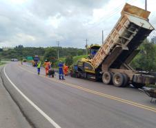 Serviços de conservação na PR-340 em Castro