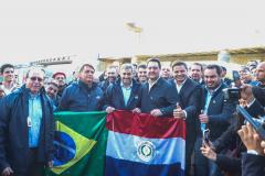 O governador Carlos Massa Ratinho Junior acompanhou nesta sexta-feira (03) o presidente da República, Jair Bolsonaro, em uma visita à obra da Ponte da Integração Brasil-Paraguai, em Foz do Iguaçu, na região Oeste.  Foto: José Fernando Ogura/AEN
