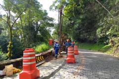 Obras emergenciais na Estrada da Graciosa avançam com contenção e sondagens Foto: DER