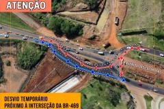 Serviços da nova Perimetral Leste de Foz do Iguaçu alteram tráfego na BR-469 Foto: DER-PR