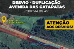 Duplicação da BR-469 tem novo desvio em Foz do Iguaçu a partir de segunda-feira Foto: DER-PR