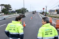Novo viaduto de São José dos Pinhais tem pista superior liberada Foto: Rodrigo Félix Leal/SEIL-PR