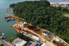 Canteiro de obras da Ponte de Guaratuba