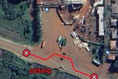 mapa de desvio para construção de novo bueiro