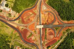 Vista aérea da Obra da Perimetral Leste de Foz do Iguaçu