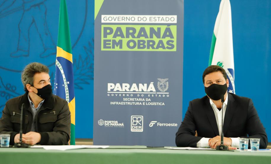 O secretário de Infraestrutura e Logística, Sandro Alex, atende a imprensa nesta quinta-feira (5) para esclarecer a nova modelagem das concessões de rodovias do Paraná. 05/08/2021. Foto: Rodrigo Félix Leal / INFRA