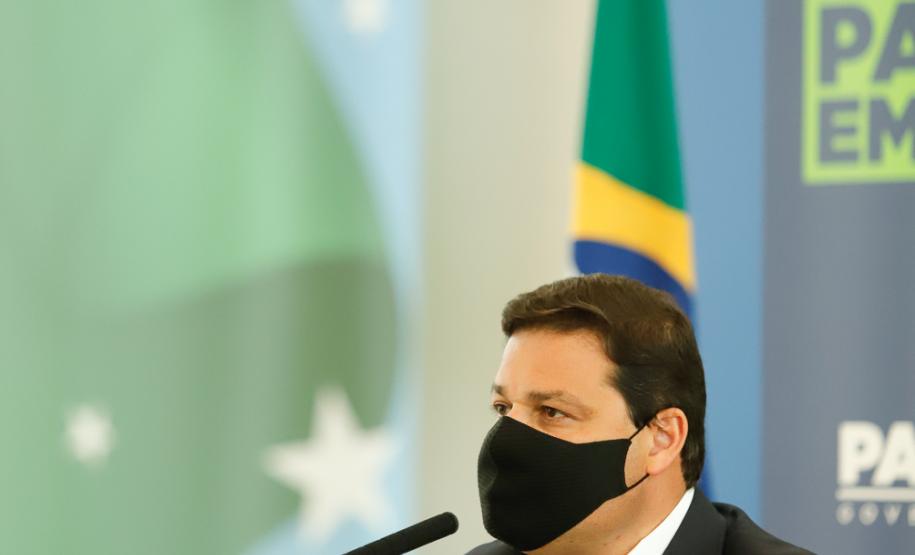 O secretário de Infraestrutura e Logística, Sandro Alex, atende a imprensa nesta quinta-feira (5) para esclarecer a nova modelagem das concessões de rodovias do Paraná. 05/08/2021. Foto: Rodrigo Félix Leal / INFRA