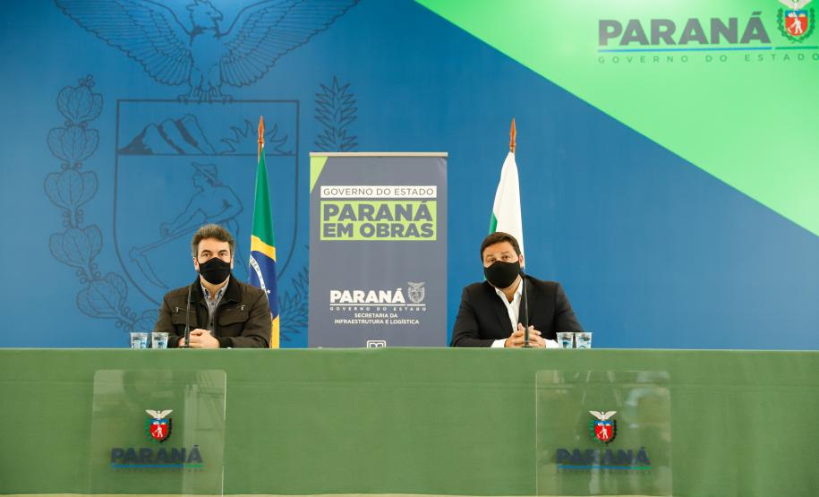 O secretário de Infraestrutura e Logística, Sandro Alex, atende a imprensa nesta quinta-feira (5) para esclarecer a nova modelagem das concessões de rodovias do Paraná. 05/08/2021. Foto: Rodrigo Félix Leal / INFRA