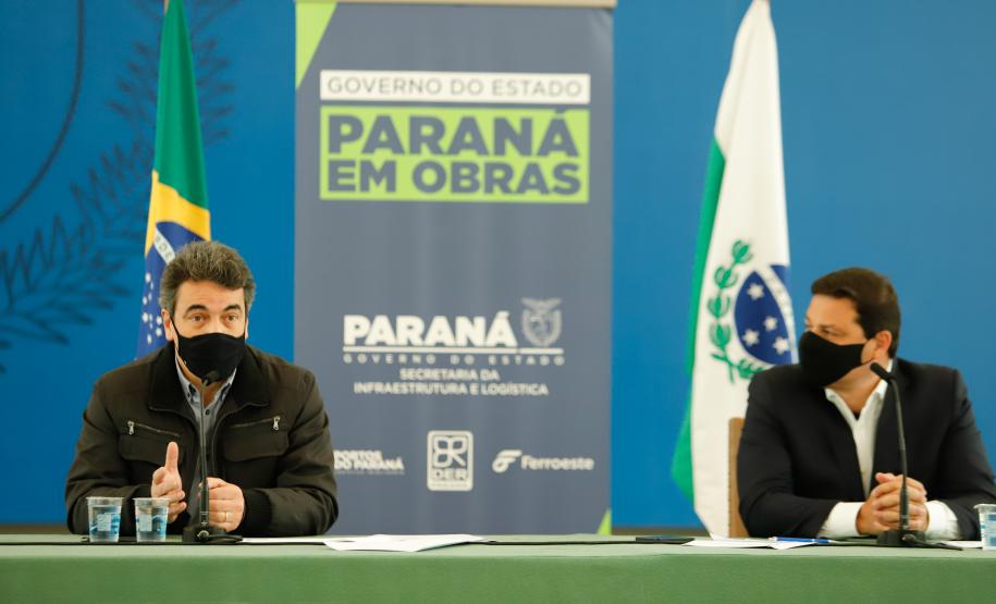O secretário de Infraestrutura e Logística, Sandro Alex, atende a imprensa nesta quinta-feira (5) para esclarecer a nova modelagem das concessões de rodovias do Paraná. 05/08/2021. Foto: Rodrigo Félix Leal / INFRA