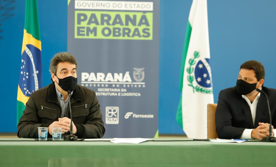 O secretário de Infraestrutura e Logística, Sandro Alex, atende a imprensa nesta quinta-feira (5) para esclarecer a nova modelagem das concessões de rodovias do Paraná. 05/08/2021. Foto: Rodrigo Félix Leal / INFRA