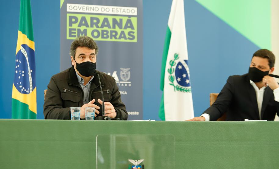 O secretário de Infraestrutura e Logística, Sandro Alex, atende a imprensa nesta quinta-feira (5) para esclarecer a nova modelagem das concessões de rodovias do Paraná. 05/08/2021. Foto: Rodrigo Félix Leal / INFRA