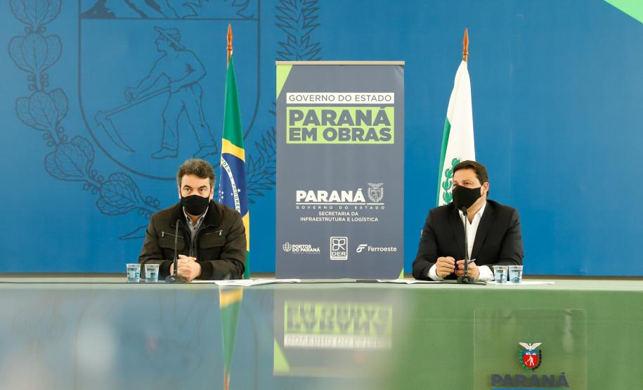 O secretário de Infraestrutura e Logística, Sandro Alex, atende a imprensa nesta quinta-feira (5) para esclarecer a nova modelagem das concessões de rodovias do Paraná. 05/08/2021. Foto: Rodrigo Félix Leal / INFRA